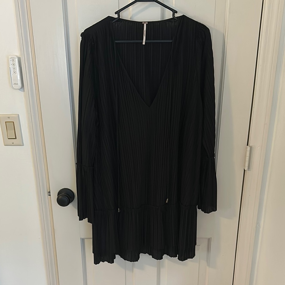 Free People Black Pleated Dress